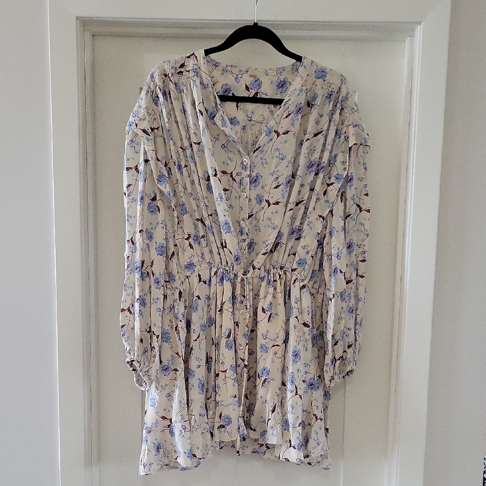 Free People Floral Long Sleeve Dress M
